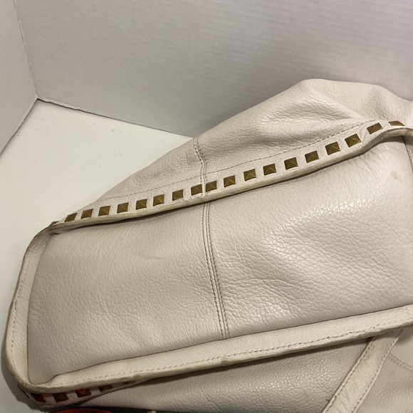 Elliott Luca Boho Satchel Bag in white pebbled leather - Picture 8 of 9